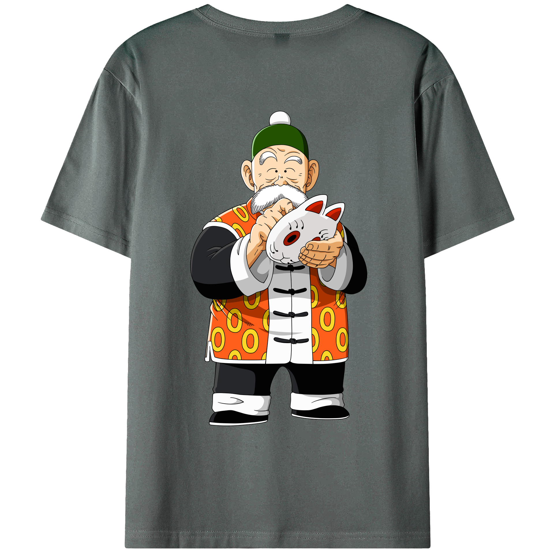 （画像用） ドラゴンボール 亀仙人（かめせんにん） DRAGON BALL Master Roshi Kame Sennin 綿100％ メンズ半袖Tシャツ（バックプリント） 通気性
